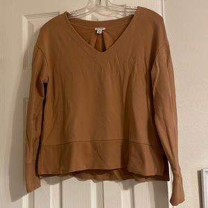 Cuyana French Terry V-Neck Sweatshirt Organic Pima Cotton Relax Fit S